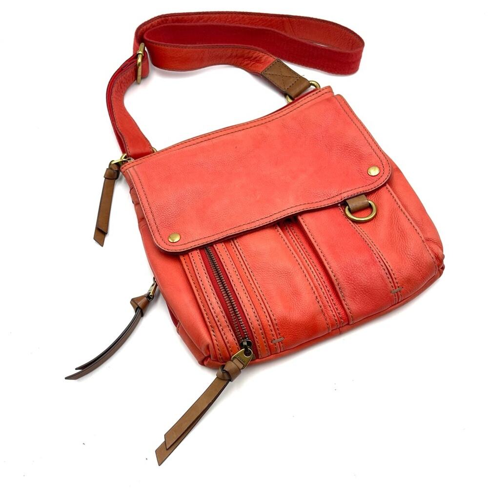 FOSSIL MORGAN Vintage leather crossbody handbag